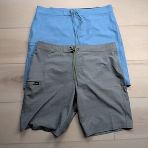 NEW Lot of 2 O'Neill Boardshorts Mens 36 Blue Green Zip Pocket Beach Swim Surf